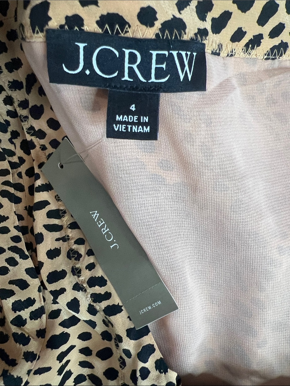 NWT J. Crew Squareneck Slip Dres in Spot Print Size - Picture 9 of 10